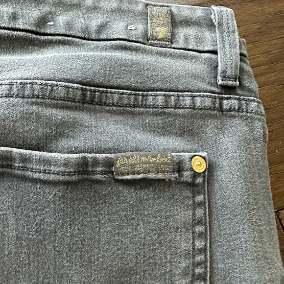 7 for All Mankind Denim Jeans Skinny High Waist Ankle Grey Womens Size 32 - Picture 4 of 12